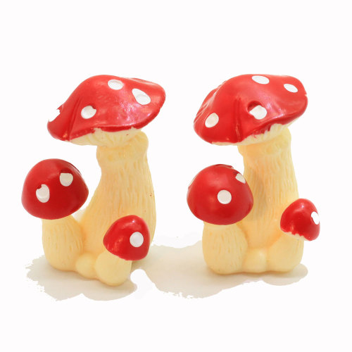3D śliczne Mini 100 sztuk grzyb różne rozmiary Kawaii luźne koraliki z żywicy rzemiosło na brelok wisiorek szlam DIY biurko Microlandschaft