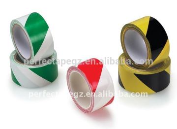 Warning tape used as hazard warning, section segregating and lane marking