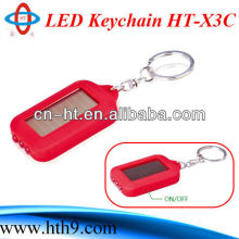 2013 hot slae rechargeable led mini solar keychain flashlight