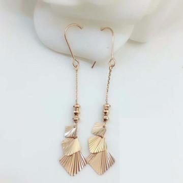 Carved Square Earring Rose Gold