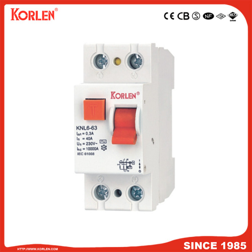Disjoncteur de courant résiduel KNL6-63 10KA CB 4P