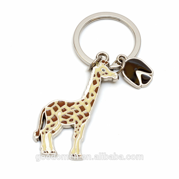 metal live animal giraffe keychain