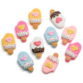 100Psc Sweet Popsicle Heart Love Flatback Resin Cabochon Παιδικά Παιχνίδια Καλοκαιρινές Χάντρες Φαγητό Γούρια Παιδικά Slime Filler Diy Craft