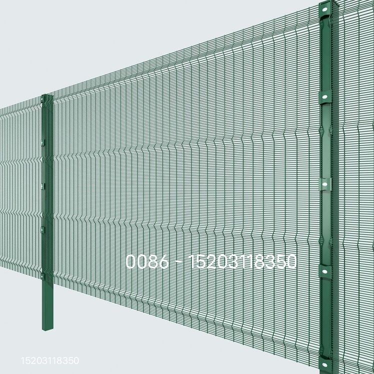 76.2mm*12.7mm anti-climb galvanized/pvc coated welded mesh fence used in army