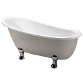 55 Inch Clawfoot Tub White Freestanding Soaking Acrylic Classical Bathtub