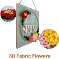 3D Fabric Flowers Wall Plaque Hello Spring