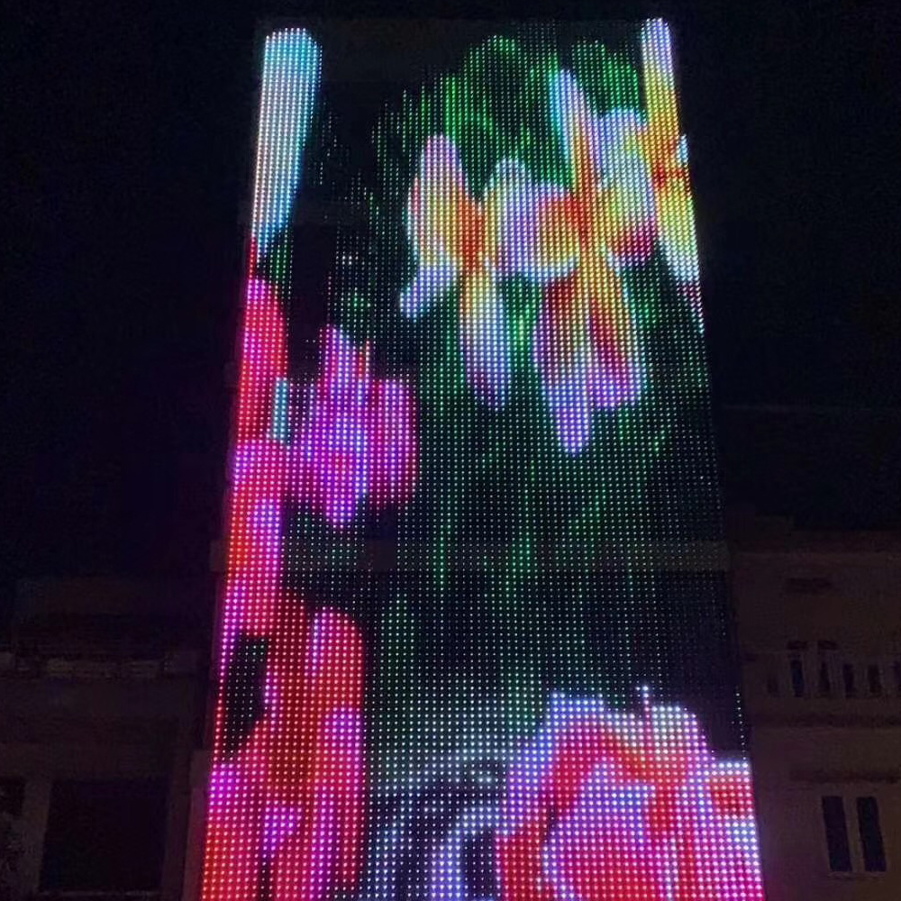 Outdoor Glasmauer-transparent LED Display Luucht