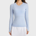 Ribbed Women&#39;s Sports Fitness Base Layer långärmad