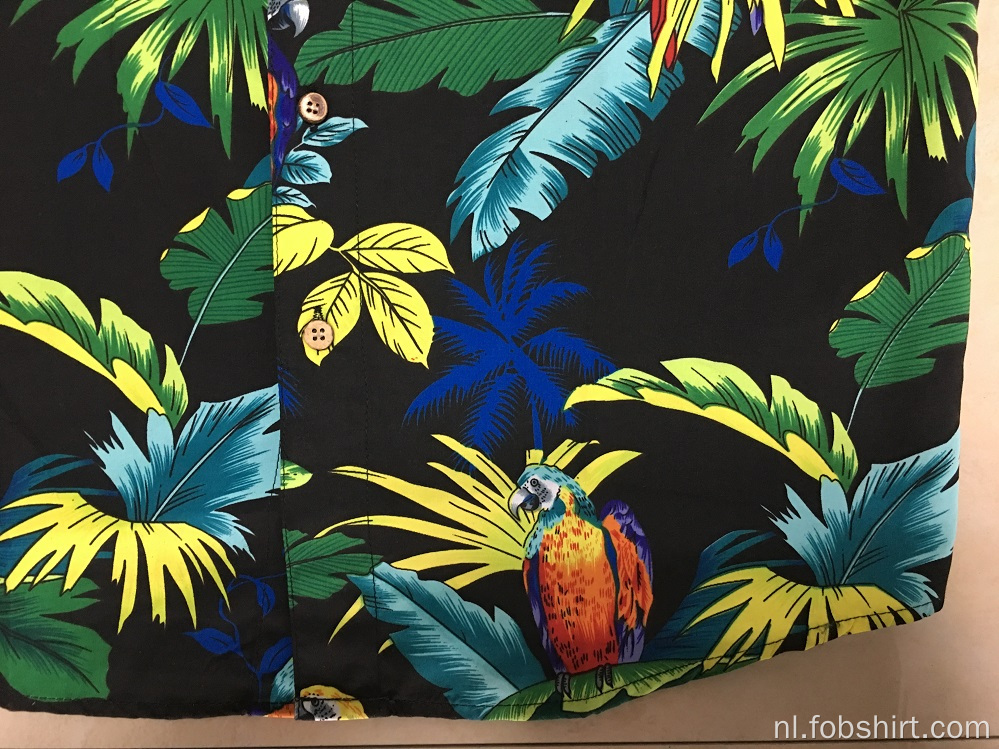 100% polyester bedrukt Hawaii-overhemd