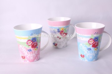 Fine bone china flower mug ceramic