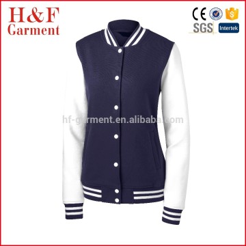 100% cotton fleece letterman jacket navy white customized basabell jacket