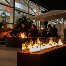 New Design Glass Gas Fire Pit for Garden: Corten Steel Gas Fire Pit Table Outdoor