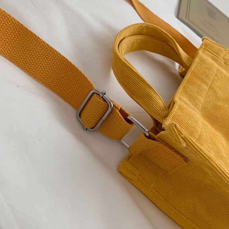 Women Corduroy Handbag Cotton Canvas Zipper Shoulder Bag Casual Tote Female Eco Crossbody Bag Ladies Vintage Messenger Bags