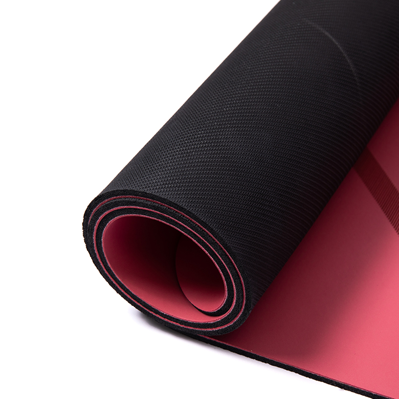 custom print odorless lightweight extra large size eco friendly solid color black two double layer rubber and pu yoga mat