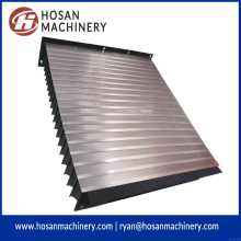 Accordion guide way shield with protective steel plate