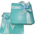 Blue Colour Biscuit Tin Box With Flower Decoration