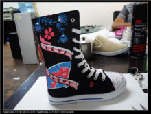 High cut canvas injection shoes for kids