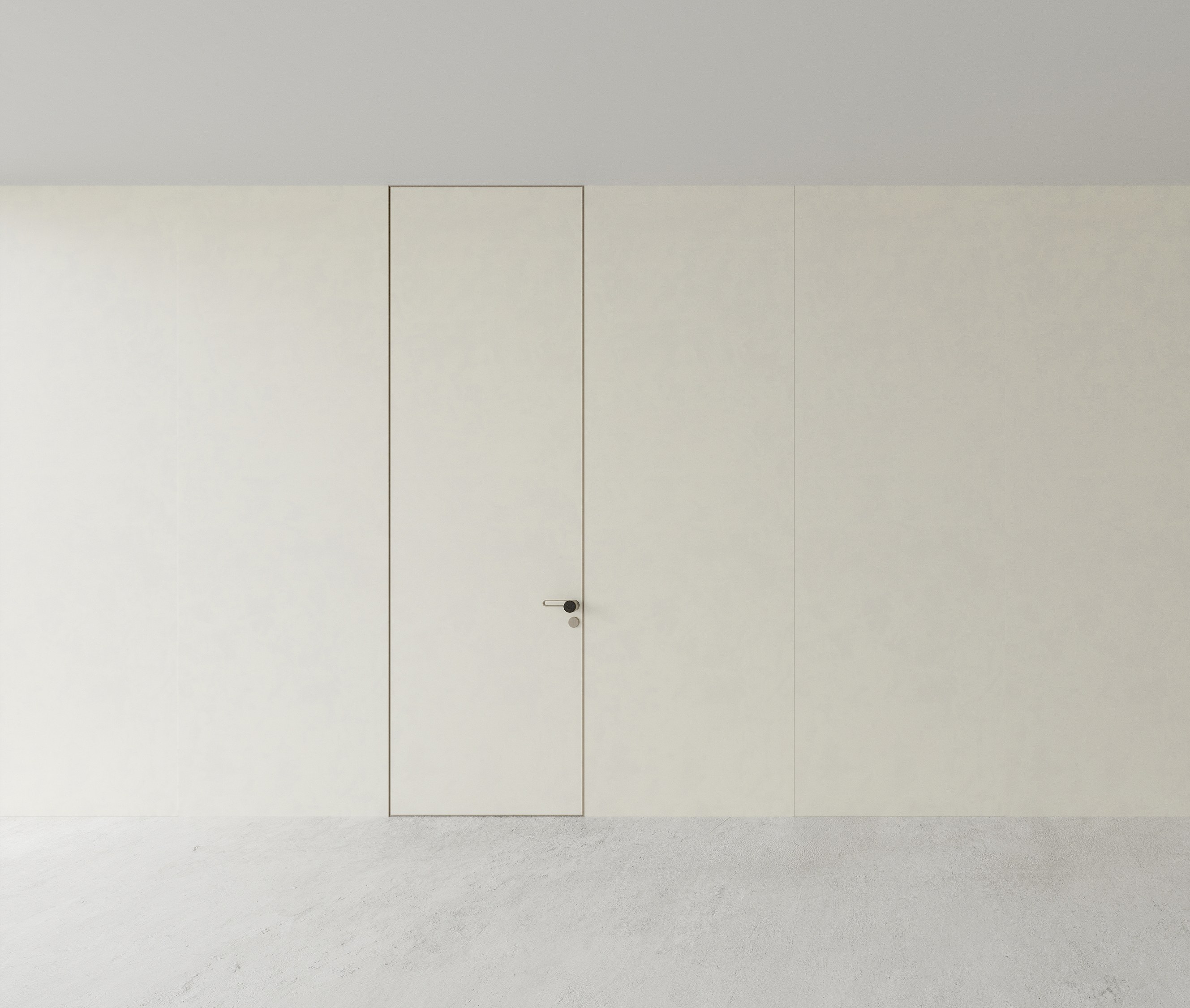 Porta articulada com estrutura fina cósmica, vista interna em altura total