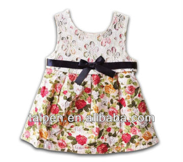 100% Cotton Lovely Kids Sleeveless Dress Kids Girls Summer Flower Dresses