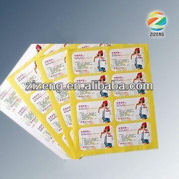 PVC label adhesive food label fruit label battery label