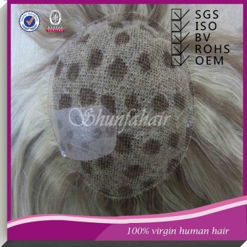 Hot selling 100% human hair fishnet toupees, custom fishnet toupees , Cheap price for fishnet