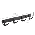 Multi-Combination Matte Black Wall Hanging Hook Rack