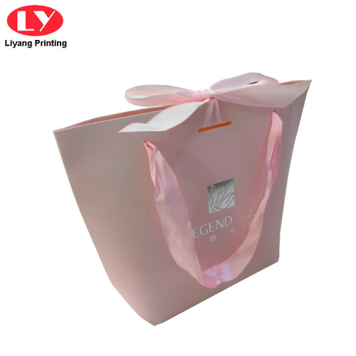 Logo Kustom Baby Gift Paper Bag Silk Ribbon