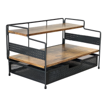 2-Tier Office Desk Organizer with Sliding Drawer - Desk File Organizer and Storage Rack