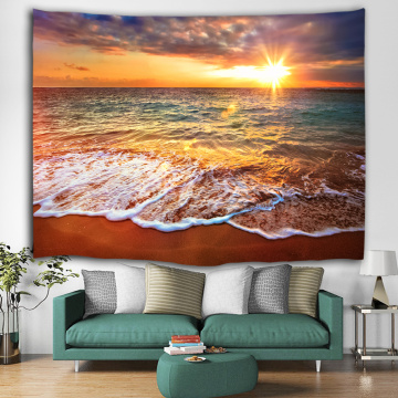 Sea Wave Tapestry Beach Series Wall Hanging Sunrise Dusk Tapestry Tropical Style Tapestry for Bedroom Home Dorm Decor