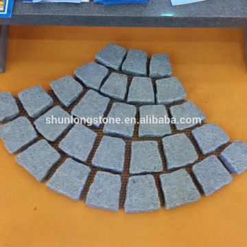 Dark grey granite cube stone,mesh paving stone,exterior stone