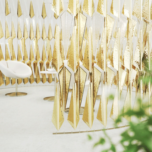 Proyecto de lobby de banquetes candelabro de cristal dorado creativo.