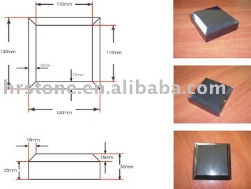 black granite cube stone