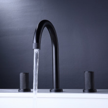 Matte black 3 hole hot and cold faucet