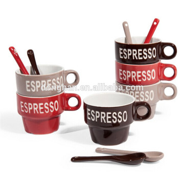 New arrive item stackable coffee mug with spoon