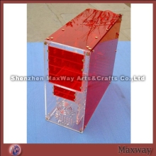 Red desktop acrylic computer case/HJWB/speeder display rack/box