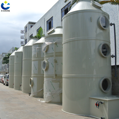 New fume gas elimination absorption scrubber