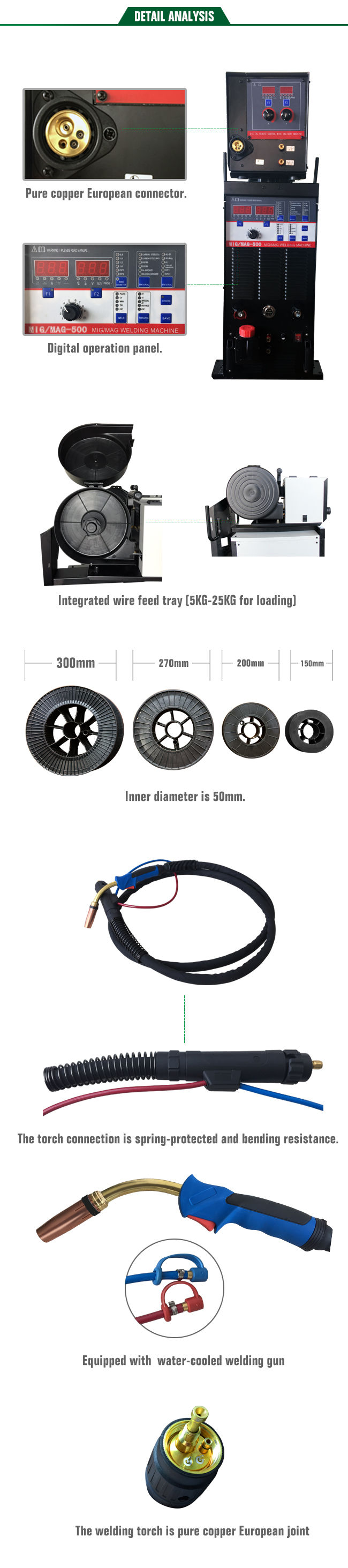 China Aluminum DC CO2 Welder Wire Feed Double Pulse Inverter IGBT Portable MMA MIG MAG 500 Welding Machine