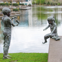 Western Style garden decorative casting bronze children statues
