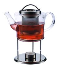 Glass tea pot with warmer