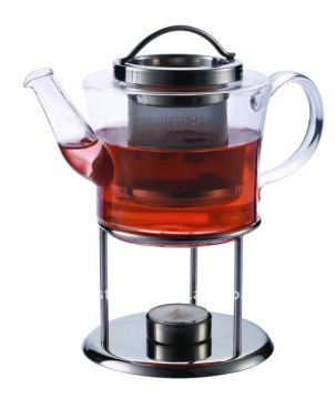 Glass tea pot with warmer