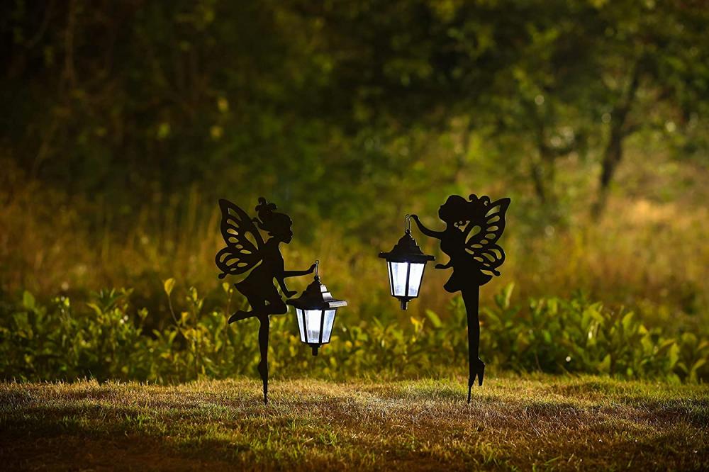 Metalen fee -zonne -lampje buitendecoratie