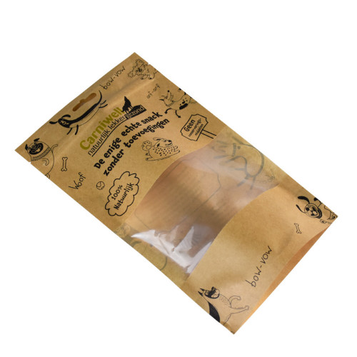 Komposterbar Kraft Paper Pet Food Packaging Väska