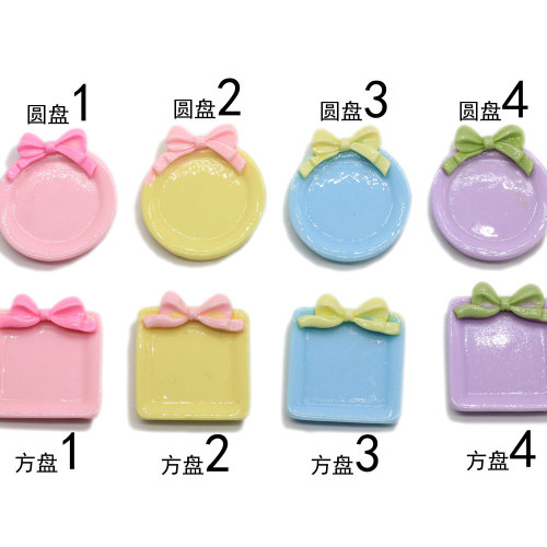 Kawaii Bow Plate Flatback Résine Cabochons Pour Centres D&#39;arc De Cheveux DIY Scrapbooking Décor