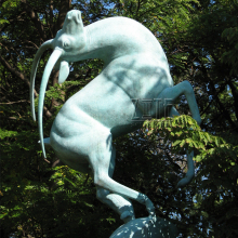 Large garden art brass metal animal bronze antelope sculpture