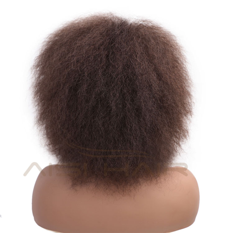 Aisi Hair 6 Inch Short Afro Kinky Straight Wig High Temperature Curly Wigs Synthetic Fiber Fluffy Party Wig For American Women