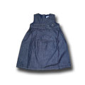 niña oscura azul denim puffy vestido