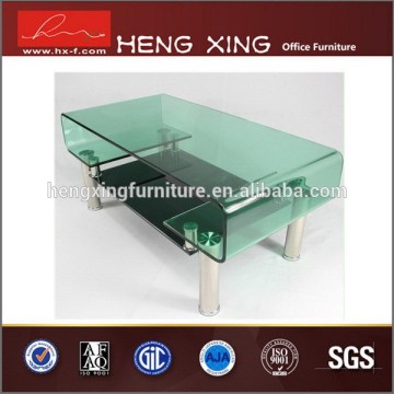Unique metal leg heat bent glass coffee table
