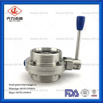 Threaded Stainless Steel Sanitary Butterfly Valve