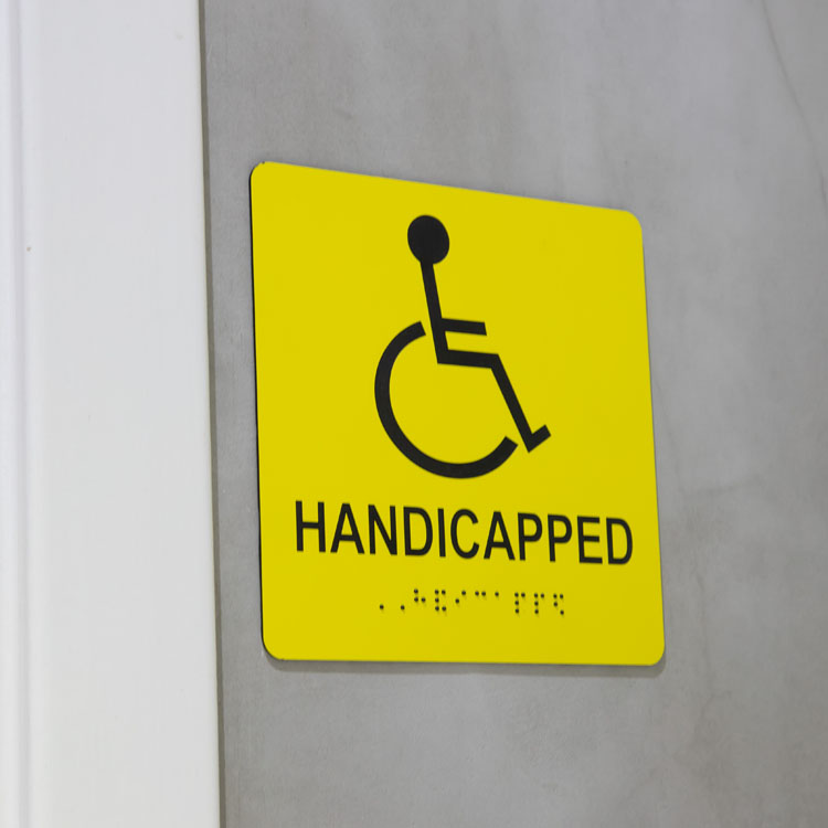 japan handicapped metal ada or braille sign signage