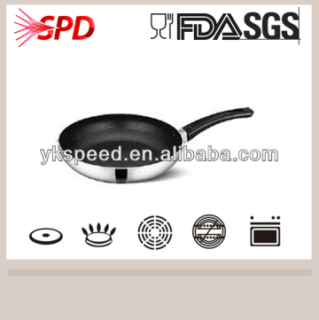 High quality pressed Aluminum White ceramic and porcelain frying pan